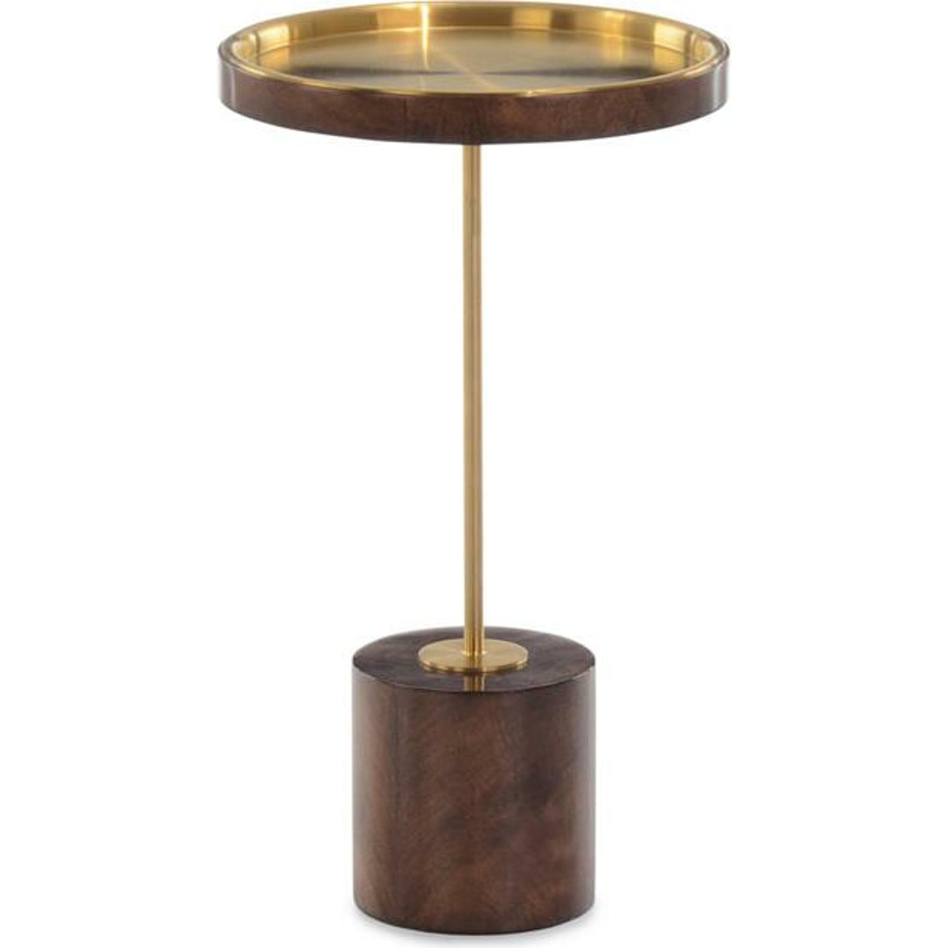 Nimes Martini Table by John-Richard in brass, stainless steel, walnut. Made from brass, steel in a transitional style.