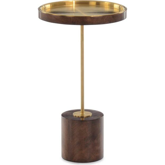 Nimes Martini Table by John-Richard in brass, stainless steel, walnut. Made from brass, steel in a transitional style.