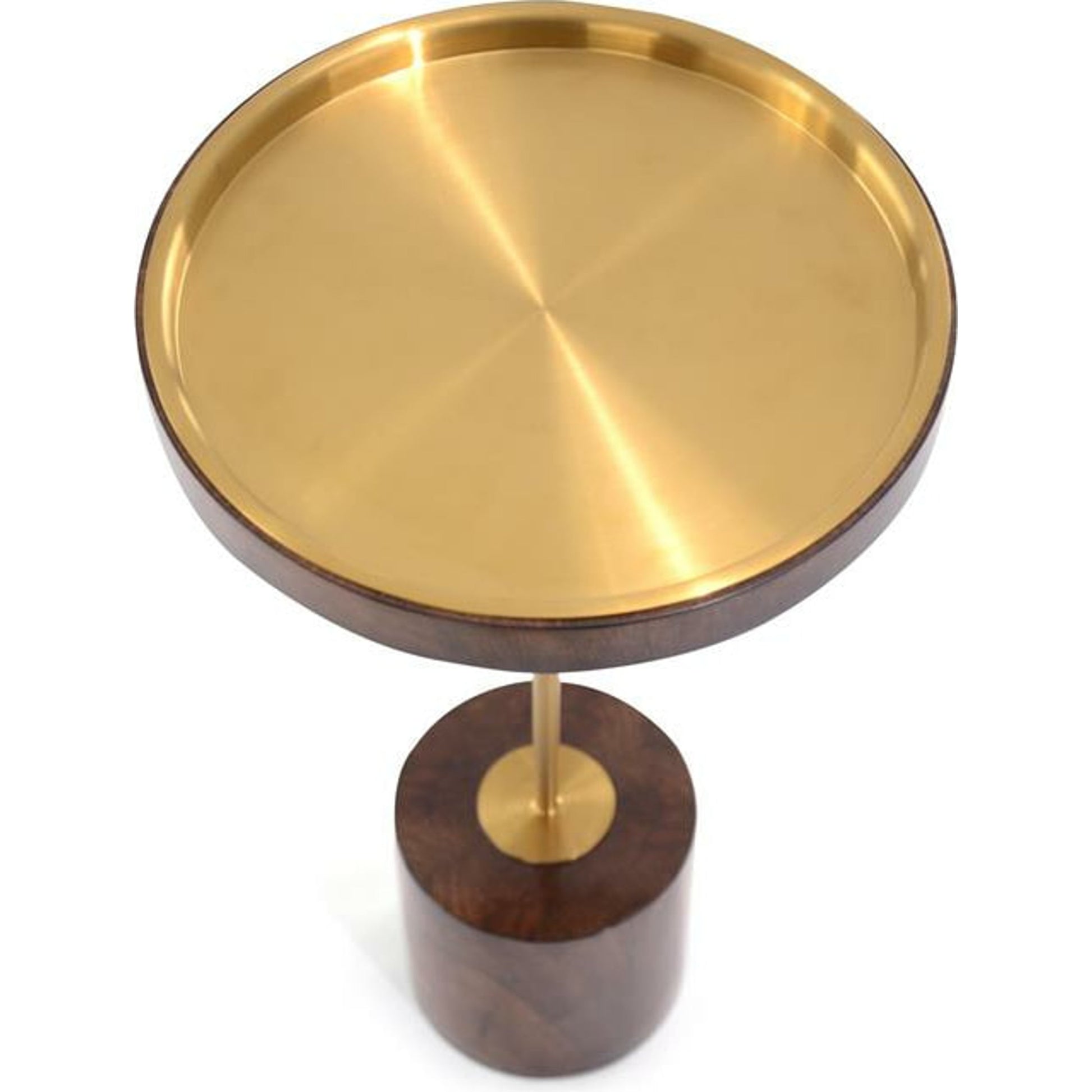 Nimes Martini Table by John-Richard in brass, stainless steel, walnut. Made from brass, steel in a transitional style.