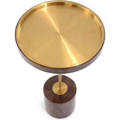 Nimes Martini Table by John-Richard in brass, stainless steel, walnut. Made from brass, steel in a transitional style.