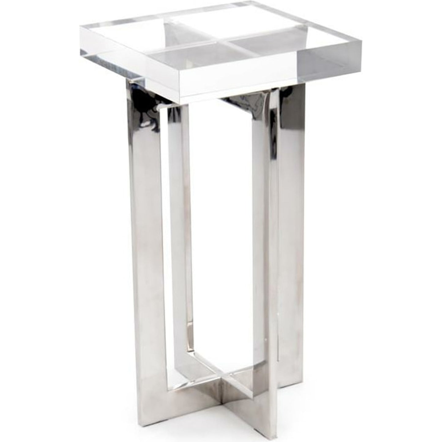 001 SR-865202 | Primary Silo | Polished Nickel and Crystal Martini Table by John-Richard in nickel. Made from crystal, nickel in a modern style.