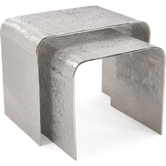 001 SR-862744 | Additional Silo | Textured Nesting Tables by John-Richard in nickel. Made from nickel in a modern style.