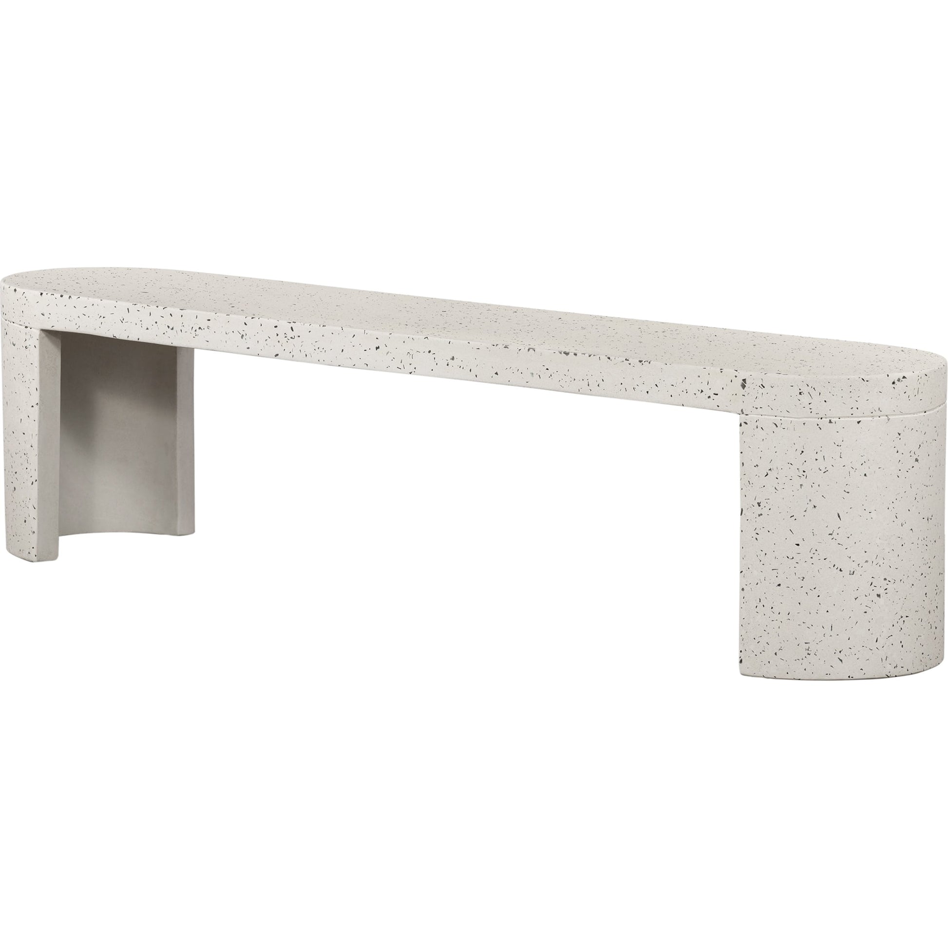 Lyon Outdoor Bench by Moe's Home Collection in terrazzo- greystone. Made from cement, terrazzo in a modern style.