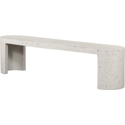 Lyon Outdoor Bench by Moe's Home Collection in terrazzo- greystone. Made from cement, terrazzo in a modern style.