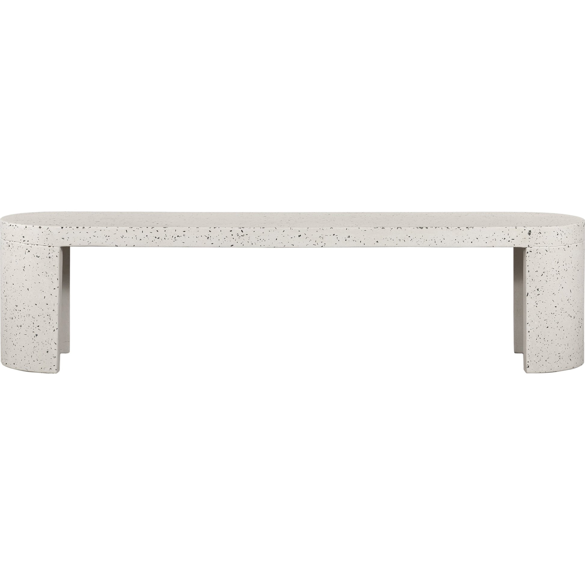 Lyon Outdoor Bench by Moe's Home Collection in terrazzo- greystone. Made from cement, terrazzo in a modern style.