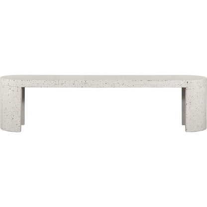 Lyon Outdoor Bench by Moe's Home Collection in terrazzo- greystone. Made from cement, terrazzo in a modern style.