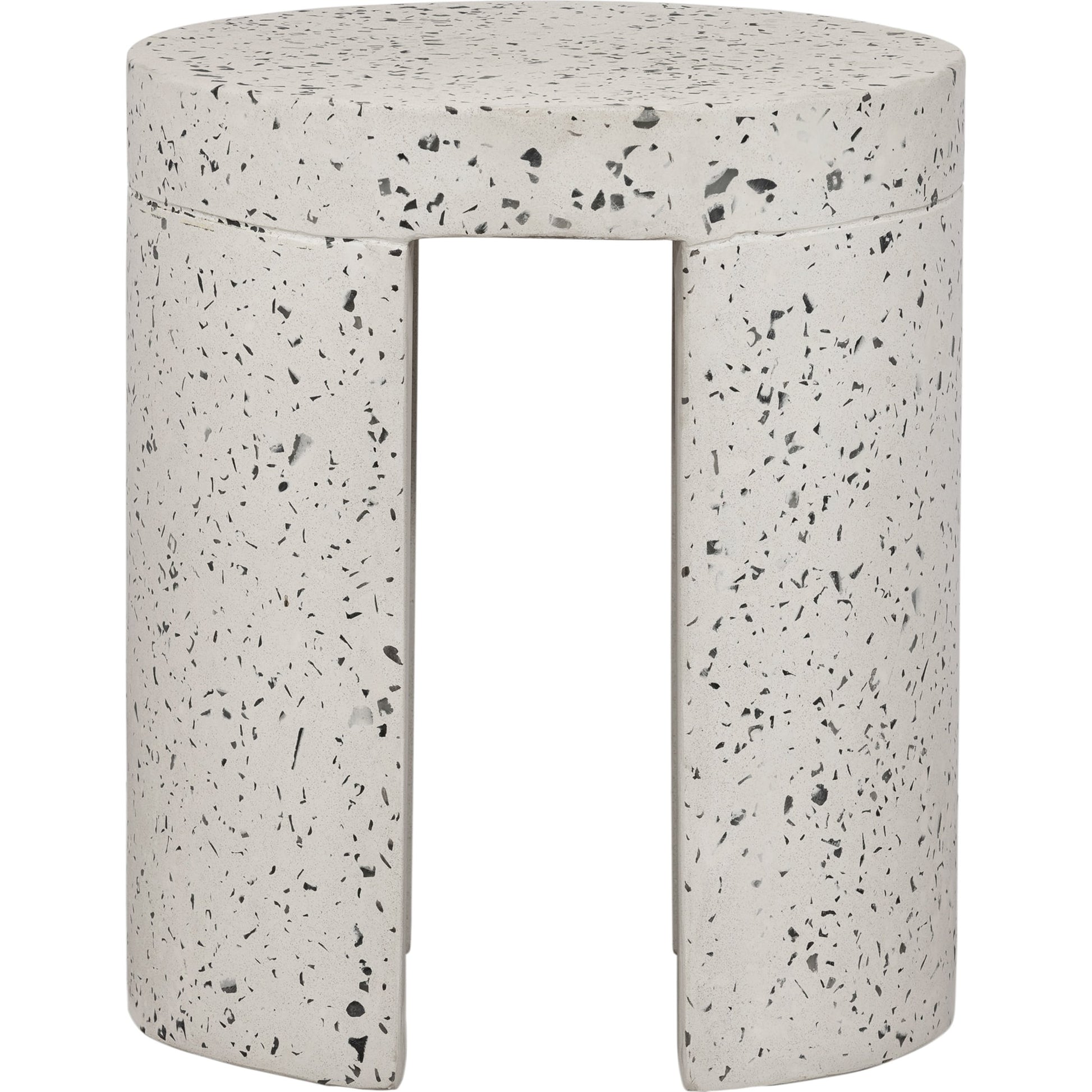 Lyon Outdoor Stool by Moe's Home Collection in greystone. Made from cement, terrazzo in a modern style.