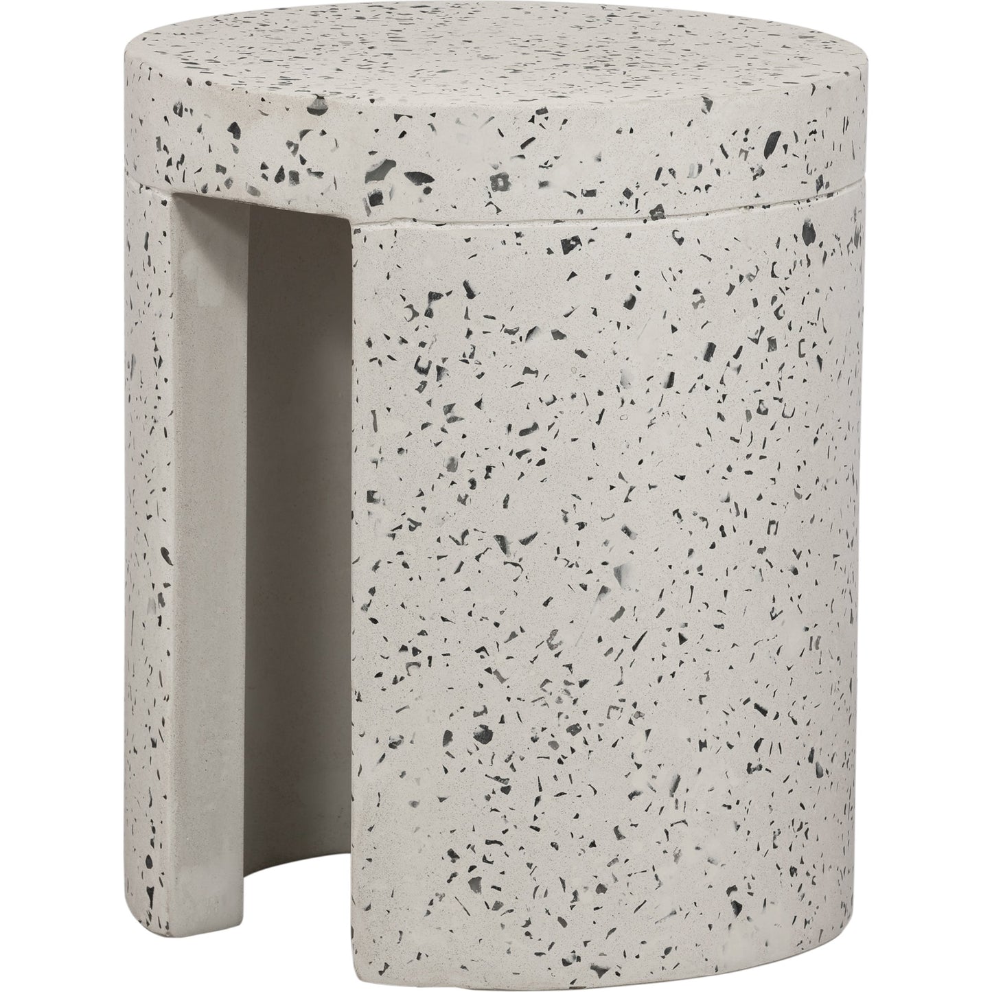 001 SR-858388 | Primary Silo | Lyon Outdoor Stool by Moe's Home Collection in greystone. Made from cement, terrazzo in a modern style.