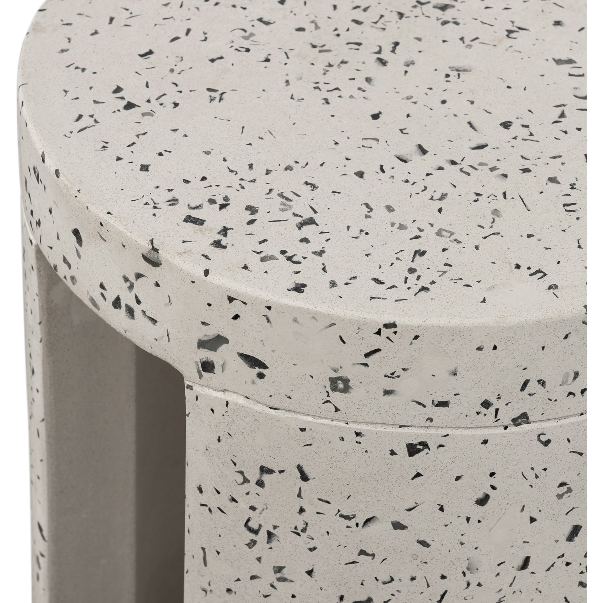 Lyon Outdoor Stool by Moe's Home Collection in greystone. Made from cement, terrazzo in a modern style.