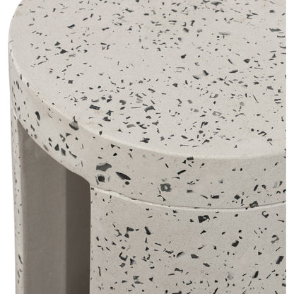 Lyon Outdoor Stool by Moe's Home Collection in greystone. Made from cement, terrazzo in a modern style.