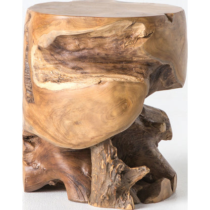 Teak Stool by Four Hands. Made from solid teak in a modern style.