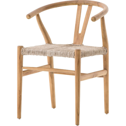 Muestra Dining Chair by Four Hands. Made from solid teak, 100% polyethylene in a coastal style.