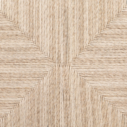 Muestra Bar Stool by Four Hands in vintage white, natural teak. Made from solid teak, 100% polyethylene in a coastal style.