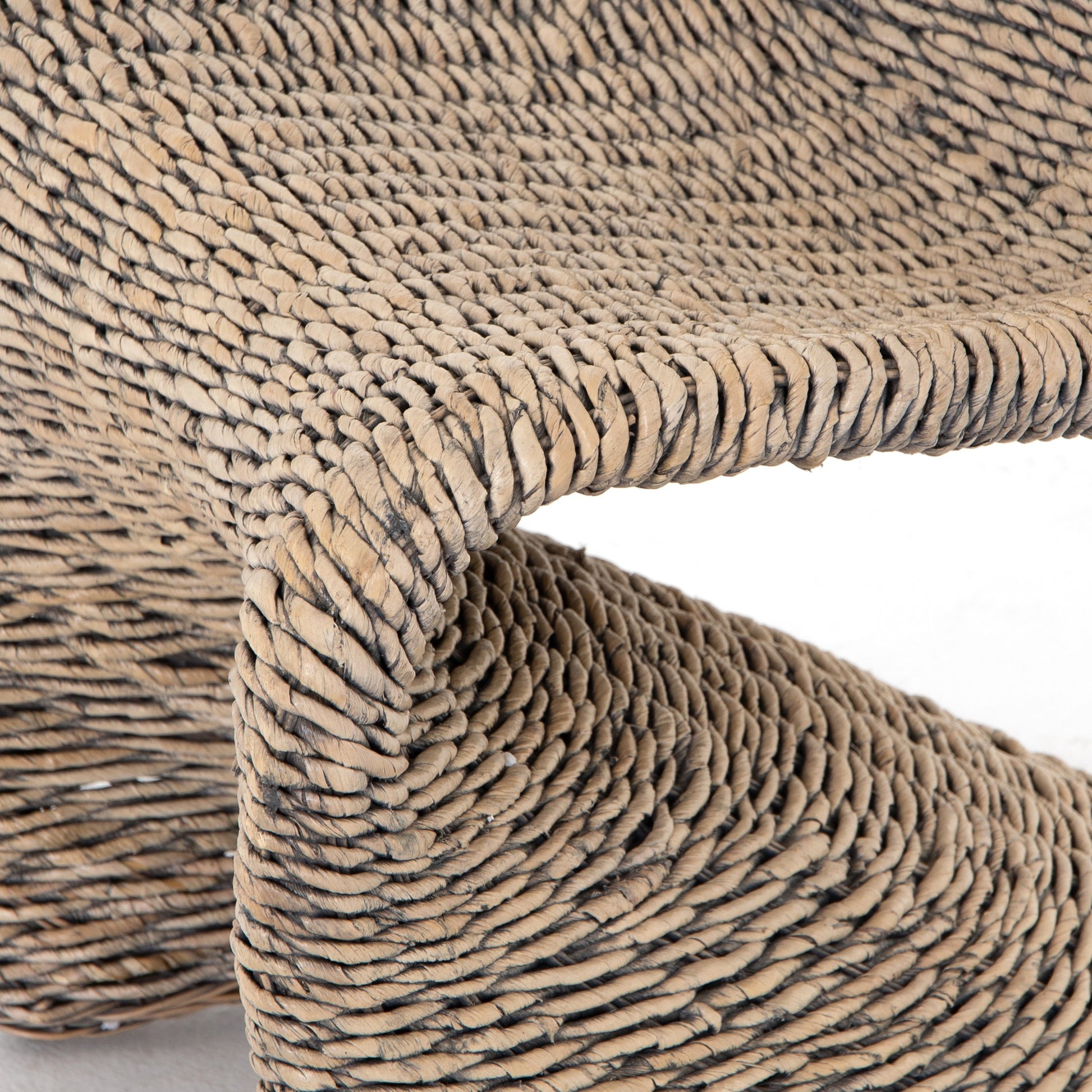 Portia Dining Chair by Four Hands in gray wash. Made from banana leaf, iron in a modern style.