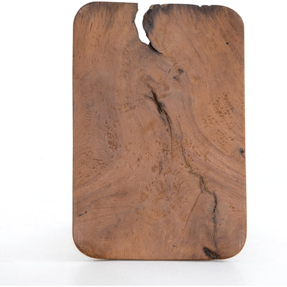 Zuri Stool by Four Hands in aged natural teak. Made from solid teak in a modern style.