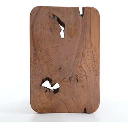 Zuri Stool by Four Hands in aged natural teak. Made from solid teak in a modern style.