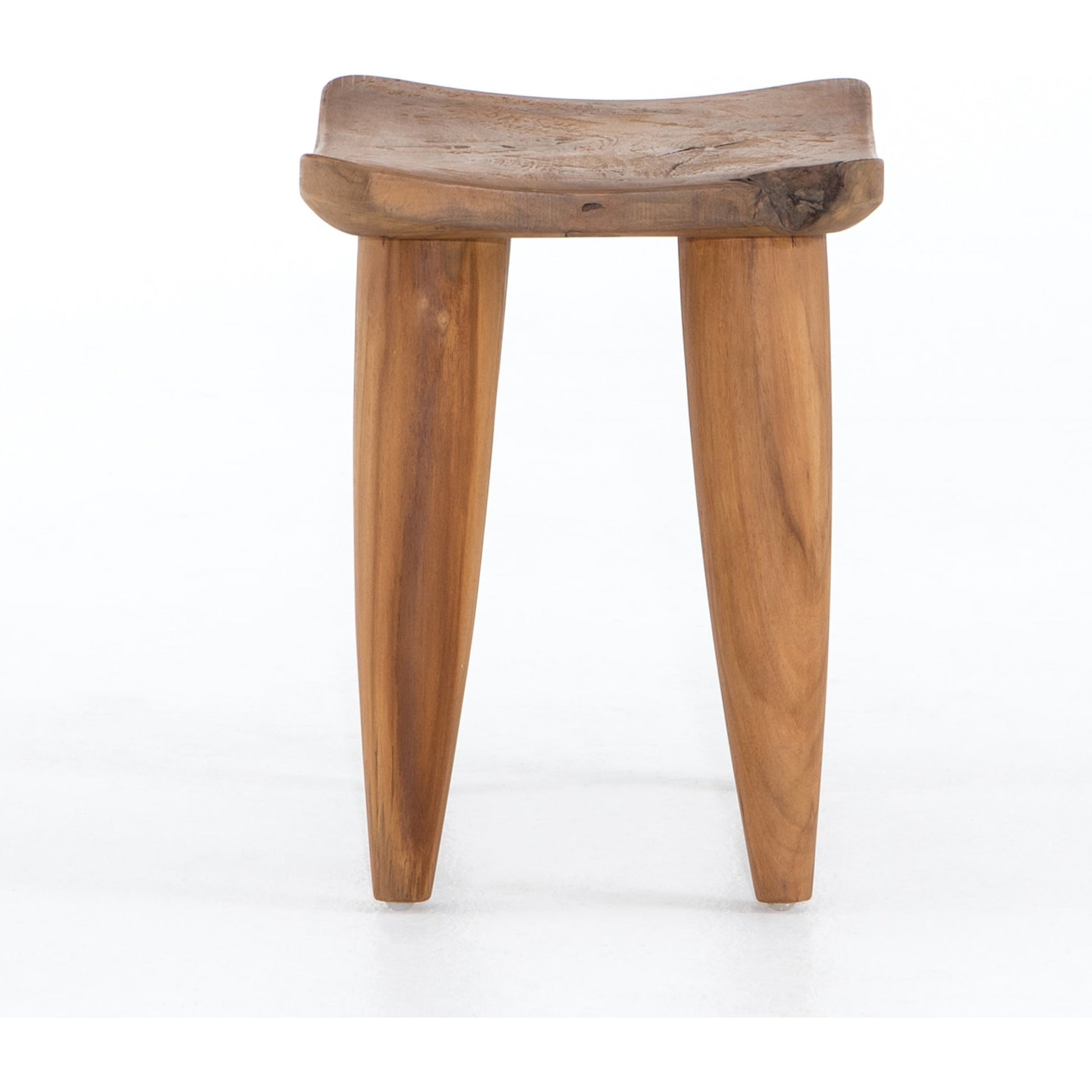 Zuri Stool by Four Hands in aged natural teak. Made from solid teak in a modern style.