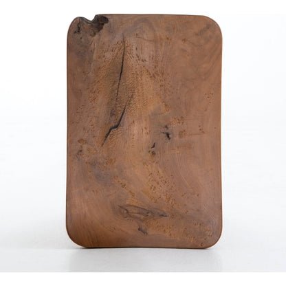 Zuri Stool by Four Hands in aged natural teak. Made from solid teak in a modern style.