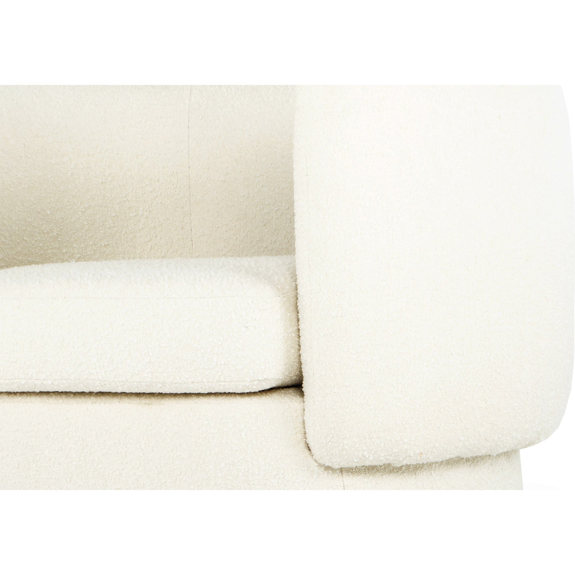 Koba Chair Maya by Moe's Home Collection in white. Made from upholstery: 95% polyester, 5% acrylic, pine, plywood frame, s-spring, webbing support, foam in a modern style.