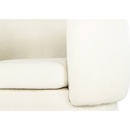 Koba Chair Maya by Moe's Home Collection in white. Made from upholstery: 95% polyester, 5% acrylic, pine, plywood frame, s-spring, webbing support, foam in a modern style.