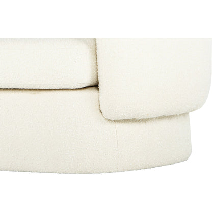 Koba Chair Maya by Moe's Home Collection in white. Made from upholstery: 95% polyester, 5% acrylic, pine, plywood frame, s-spring, webbing support, foam in a modern style.