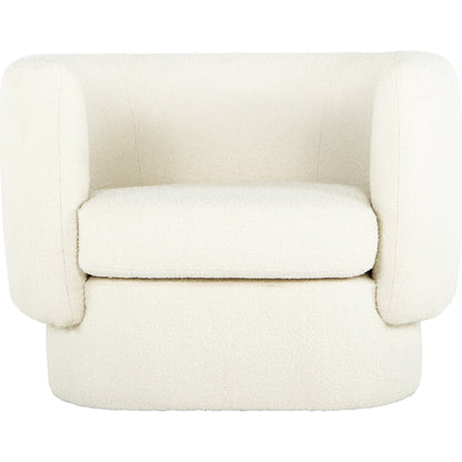 Koba Chair Maya by Moe's Home Collection in white. Made from upholstery: 95% polyester, 5% acrylic, pine, plywood frame, s-spring, webbing support, foam in a modern style.