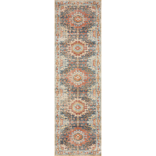 Jocelyn Aria Rug by Loloi in mist, multi. Made from 100% polypropylene in a rustic style.