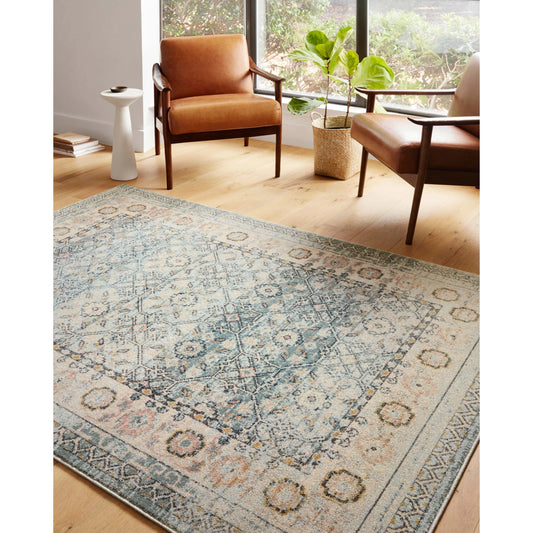 Jocelyn Nora Rug by Loloi II in sky, multi. Made from 100% polypropylene in a transitional style.