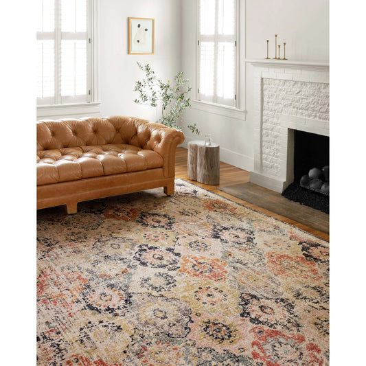 Jocelyn Eliza Rug by Loloi II in khaki, multi. Made from 100% polypropylene in a rustic style.