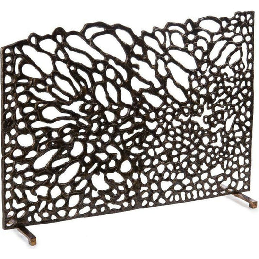 Organic Fire Screen by John-Richard in bronze. Made from bronze in a eclectic & global style.