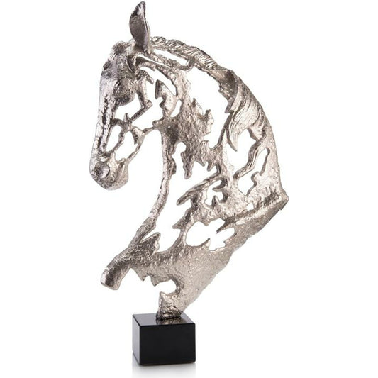 Nickel Horse's Head by John-Richard in black, nickel. Made from nickel in a eclectic & global style.