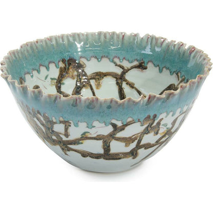 Profusion of Branches Bowl by John-Richard in blue, brown. Made from unique in a coastal style.