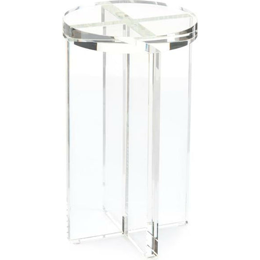 Round Crystal Martini Side Table by John-Richard in natural. Made from crystal in a modern style.