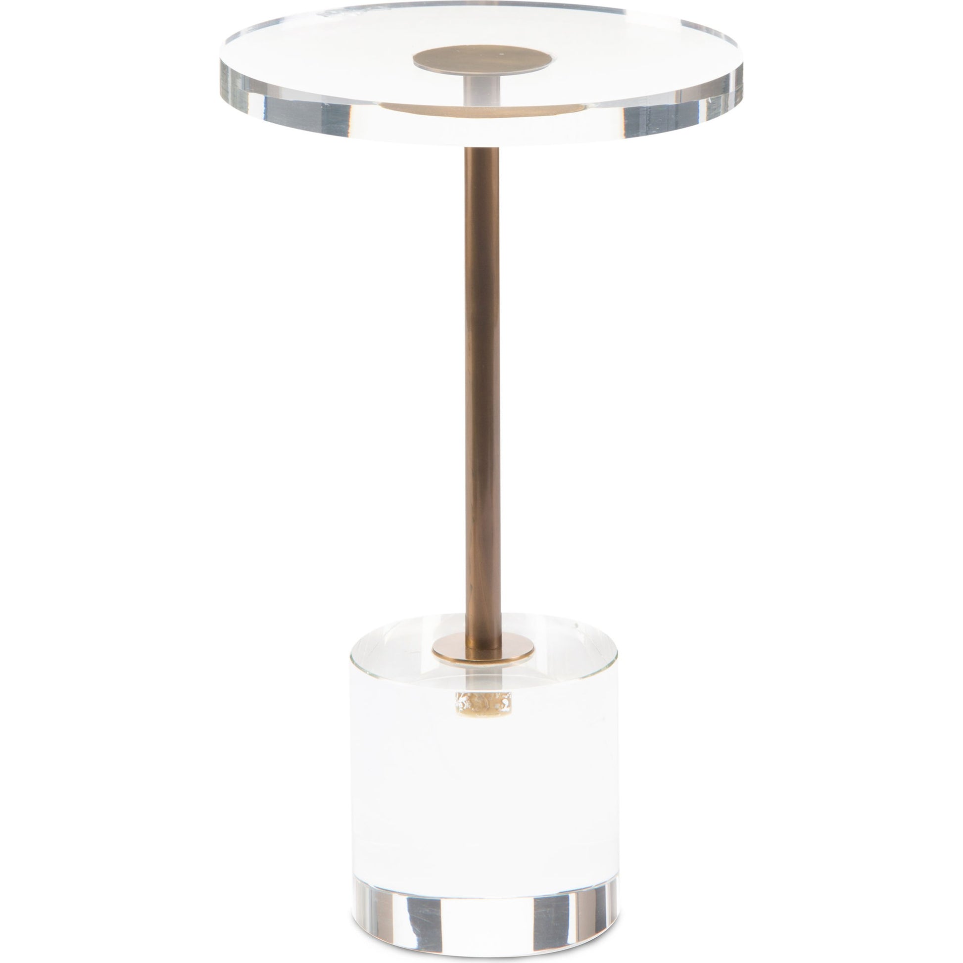 Brass and Acrylic Martini Side Table by John-Richard in brass and clear, brass. Made from brass, acrylic in a modern style.