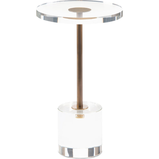 Brass and Acrylic Martini Side Table by John-Richard in brass and clear, brass. Made from brass, acrylic in a modern style.