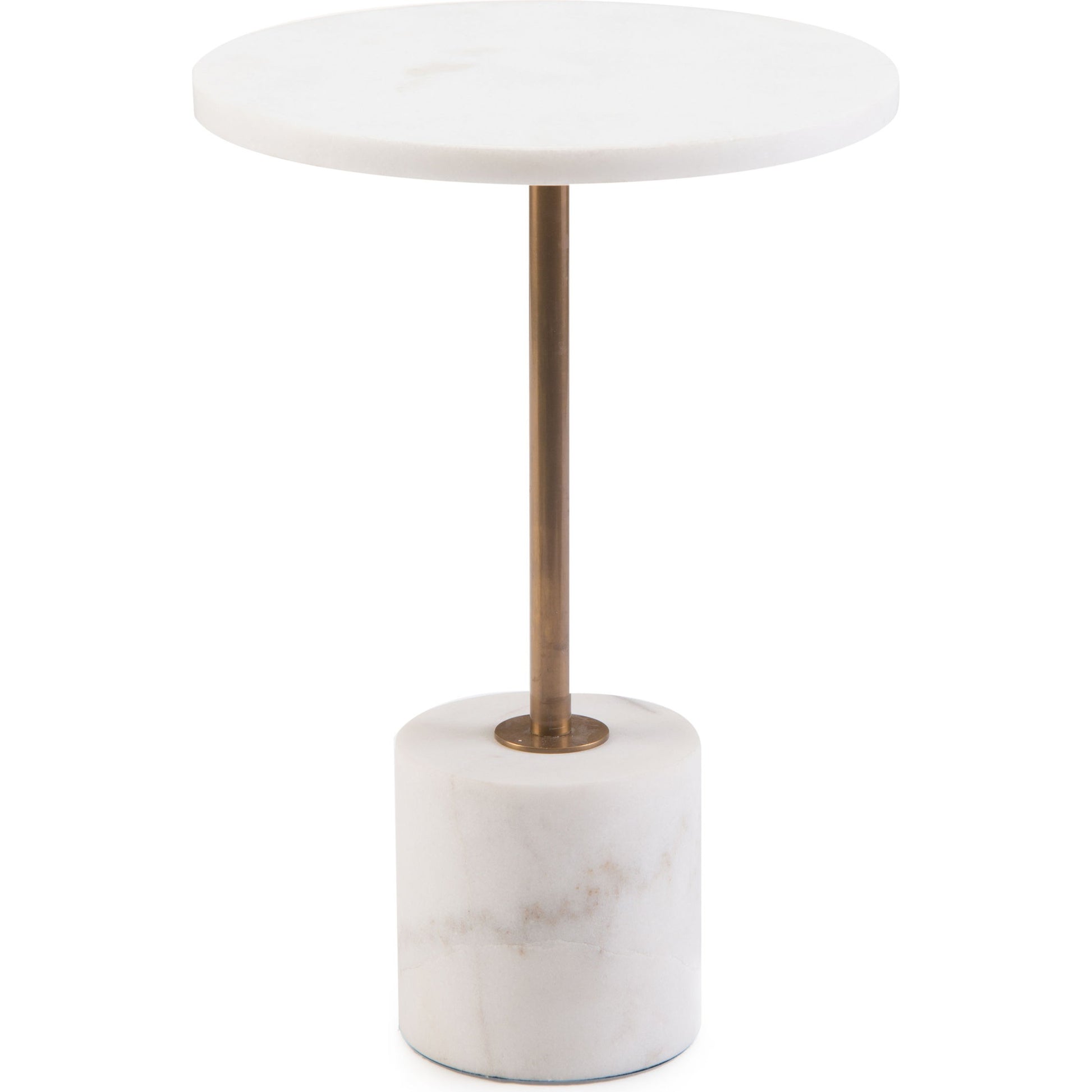 Brass and Marble Martini Side Table by John-Richard in brass. Made from brass in a modern style.
