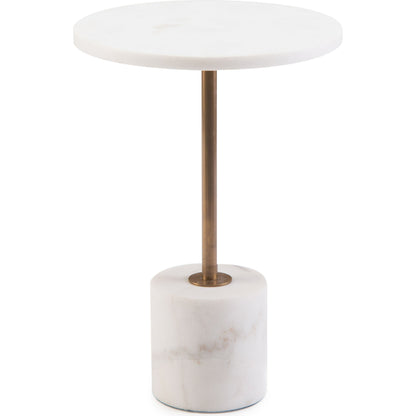 Brass and Marble Martini Side Table by John-Richard in brass. Made from brass in a modern style.