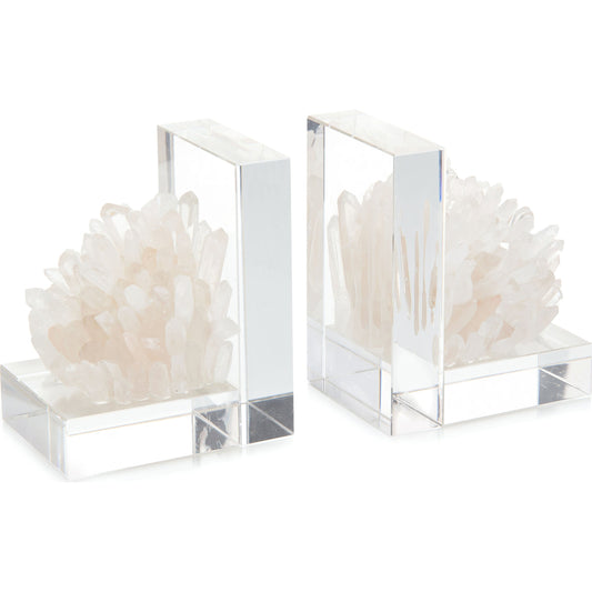 Quartz Crystal Bookends by John-Richard in natural and clear. Made from leard free crystal, quartz in a eclectic & global style.
