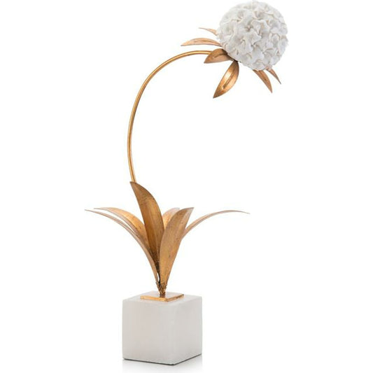 Porcelain Hydrangea by John-Richard in alabaster, white. Made from unique in a transitional style.