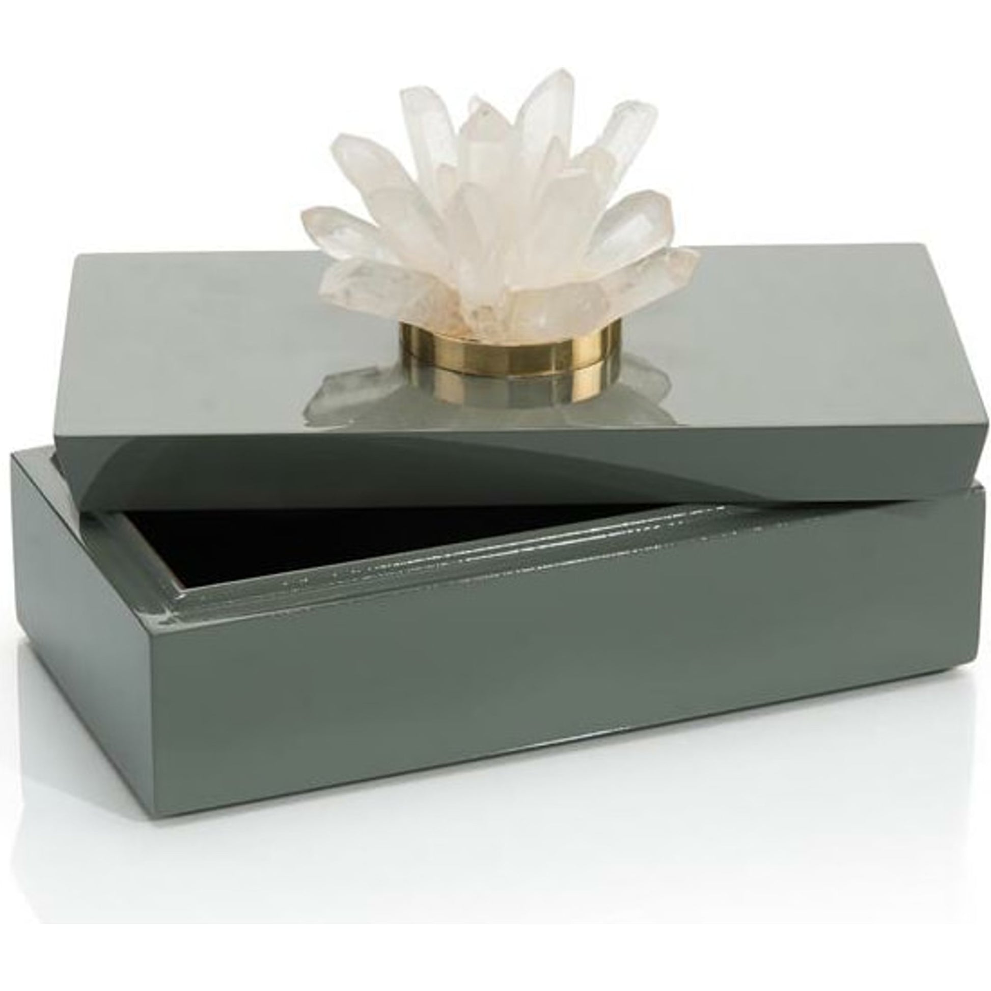 Grey Box with Quartz by John-Richard in gray. Made from unique in a eclectic & global style.