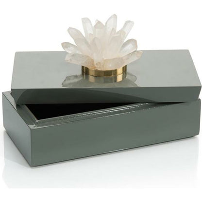 Grey Box with Quartz by John-Richard in gray. Made from unique in a eclectic & global style.
