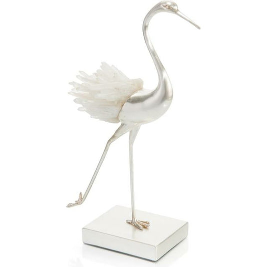 Quartz Egret Running by John-Richard in natural. Made from crystal in a coastal style.