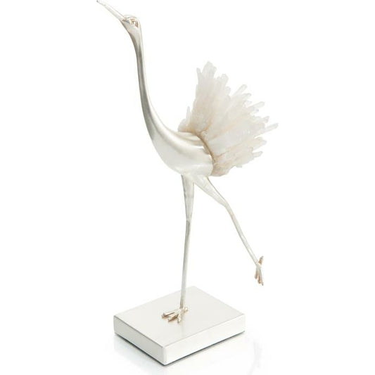 Quartz Egret Stretching by John-Richard in natural. Made from crystal in a coastal style.