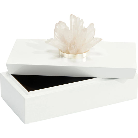 Box with Quartz by John-Richard in white and white, gold. Made from brass, mdf, quartz in a eclectic & global style.