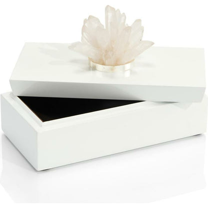 Box with Quartz by John-Richard in white and white, gold. Made from brass, mdf, quartz in a eclectic & global style.