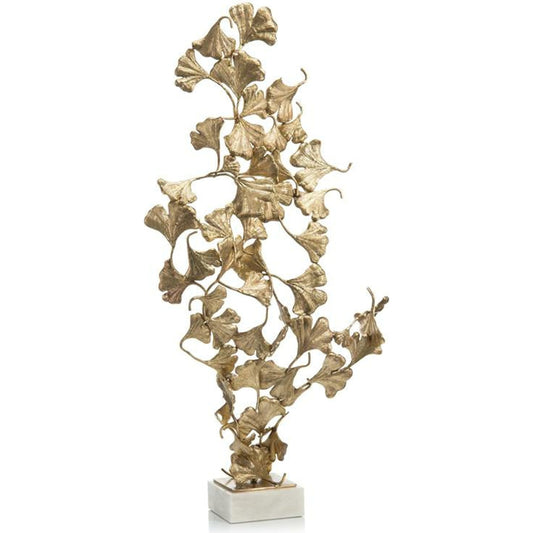 Ginkgo Leaves on White Marble by John-Richard in white. Made from unique in a eclectic & global style.