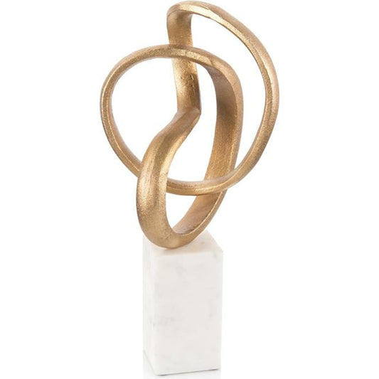 Intertwined Sculpture by John-Richard in gold, white. Made from unique in a modern style.