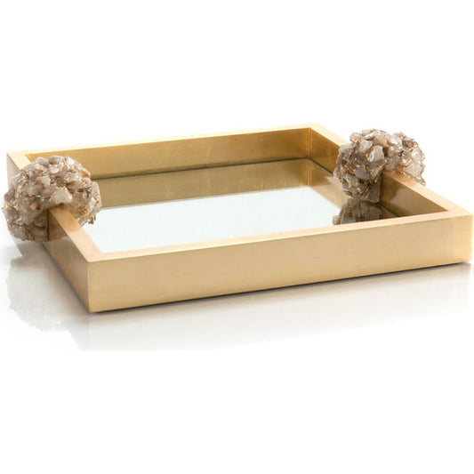 Golden Reflections Tray by John-Richard in gold. Made from unique in a coastal style.