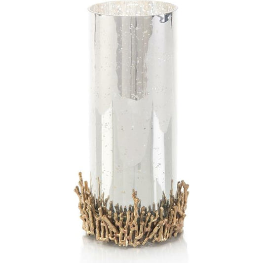 Studded in Twigs Candleholder by John-Richard in brass. Made from brass, glass in a eclectic & global style.