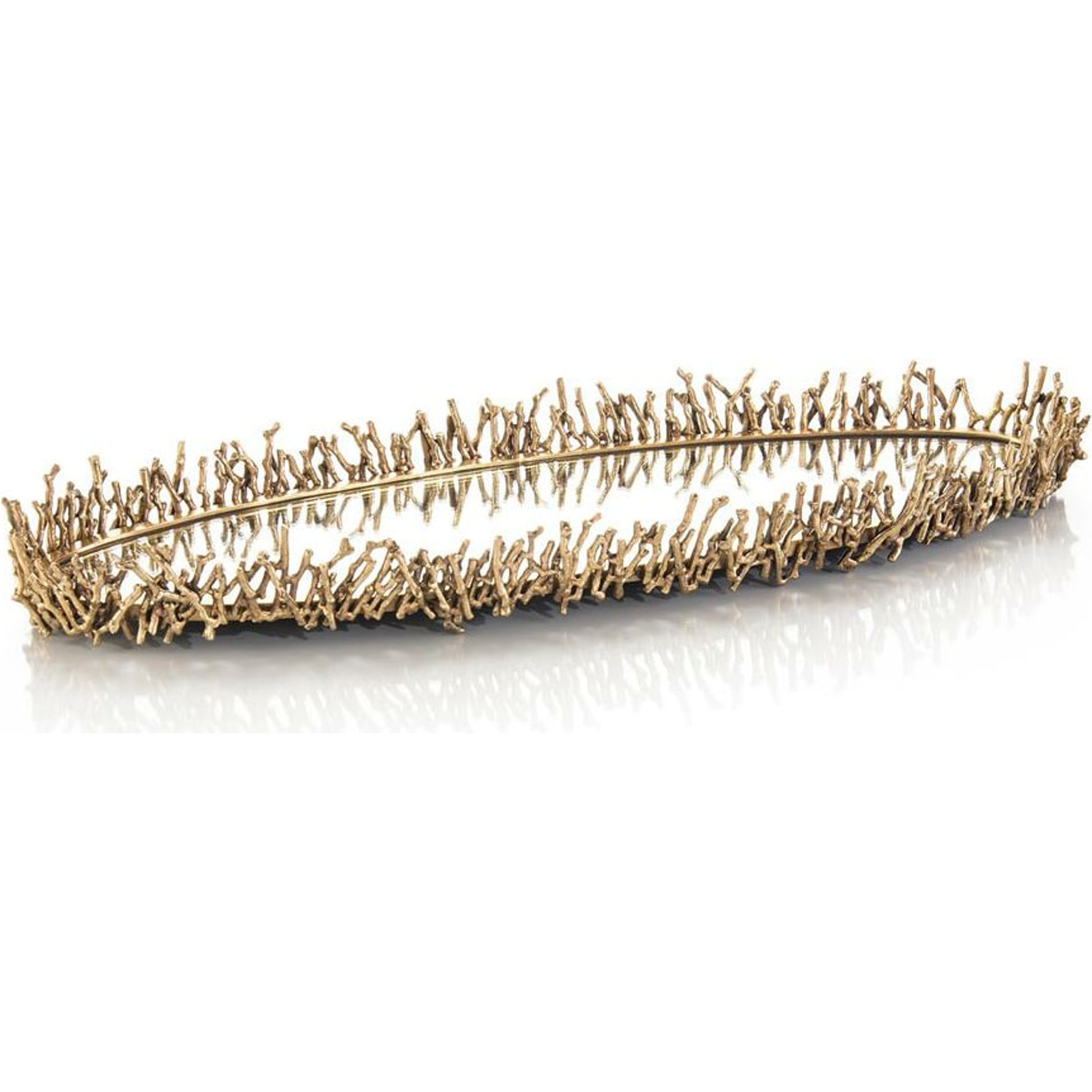 Studded in Twigs Plateau by John-Richard in brass. Made from brass in a modern style.